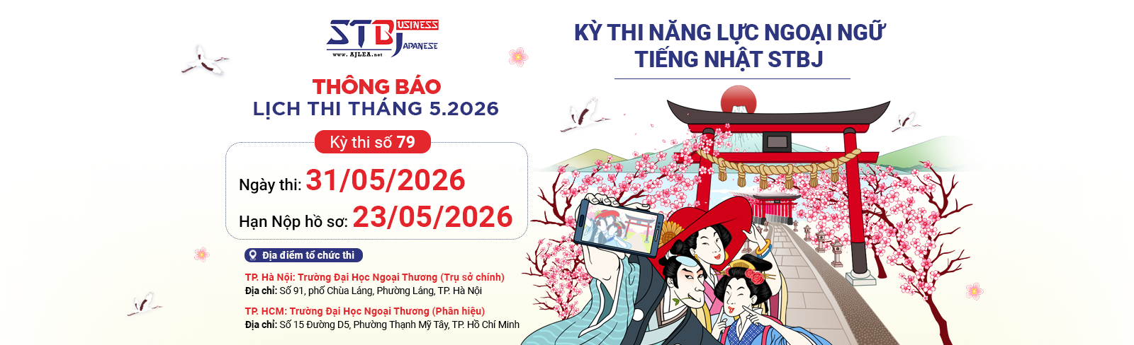 THÔNG BÁO LỊCH THI STBJ T5.2026